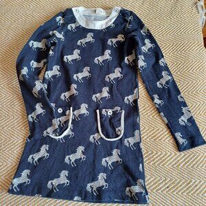 Hatley Navy Blue Horses Casual Girl's Dress Size 8